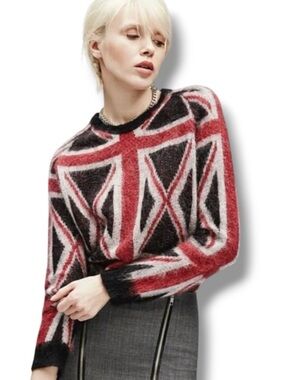 The Kooples Union Jack Mohair Blend Sweater